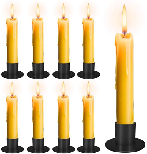 RDDAIPE 9pc Portacandele in Metallo,Portacandele da Tavolo,Portacandele Neri per Candele Coniche da 2.5cm, Candelabri Moderni, per i Centrotavola, Matrimonio, Feste, Decorazione della Casa