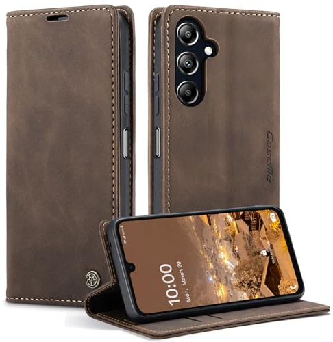 KZB für Samsung Galaxy A16 Hülle, Magnet Leder Klapphülle Stoßfest | Retro PU Leder, 2 Kartenfach, Standfunktion, Schutzhülle, Flip Case, Handyhülle für Galaxy A16 6,7'', Kaffee