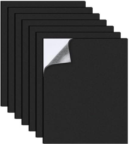 7 Piezas Almohadillas de Espuma Autoadhesivas, Goma Espuma Eva Negra, 250×200×3mm Fieltro Adhesivo Muebles con Reverso Adhesivo, Tapete de espuma antideslizante para la Protección de Muebles, Negro