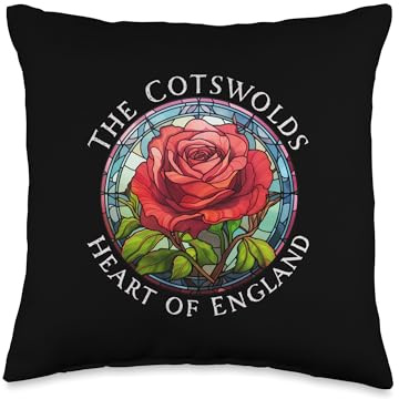 Cotswolds England UK Rose Floral Red Design Women Traveler's Throw Pillow