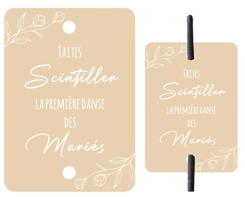 BORISCA 120 PCS Etiquette Mariage Cierge Magique, Faites Scintiller L'entrée des Mariés étiquettes Mariage Personnalisées Decoration Mariage étiquette pour Cierge Magique Mariage