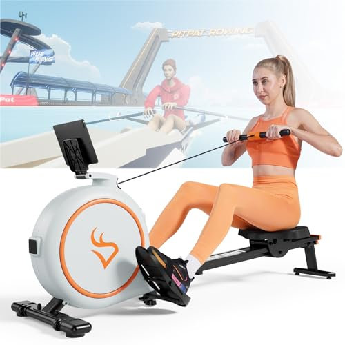 DeerRun Rudergerät für das Heimfitnessstudio, Magnetisches Rudergerät mit 32 Widerstandsstufen, 136 kg Gewichtskapazität, Heimfitness-Rudergerät mit App-Kompatibilität