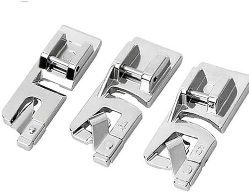 Nähfuß mit schmalem Rollsaum, 3-teiliges Set, 3 mm, 4 mm, 6 mm, verschiedene Auswahl für Haushaltsnäharbeiten