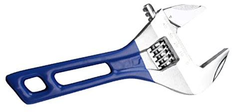 NUOBESTY Llave Ajustable de Mango Corto, Boca Ancha, Acero Azul