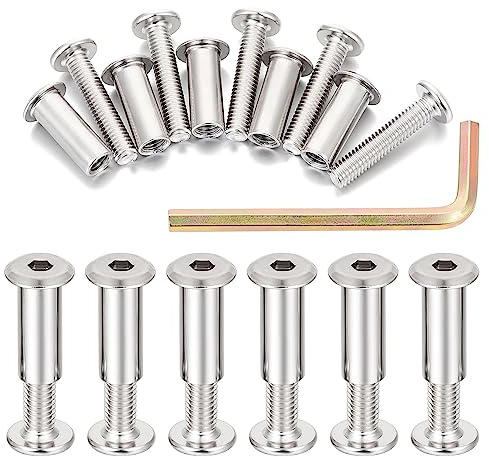 Xrfoiniu 25Pcs M6x35mm-Silver Hex Socket Cap Bolts for Binding Posts, General Hardware & Connecting Rivets