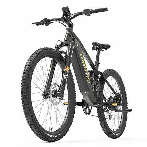 LANKELEISI RX600 Pro E-Bike Herren 29 Zoll Elektrofahrräder mit 48V 20Ah Akku, Reichweite bis zu 150KM, 8-Gang Vollfederung E-MTB für Straße, Trail & Kies (Gold)