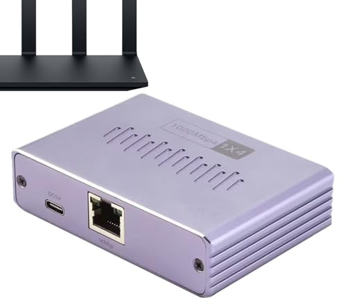 Répartiteur de câble Ethernet | Répartiteur réseau 4 ports facile à connecter - Adaptateur routeur Gigabit Bras de latence pour PC, caméra, TV Box, Ménage, Salon