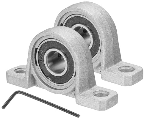 sourcing map Pillow Block Bearing 15/32 (12mm) Bore Vertical Zinc Alloy Steel Mounted Flange Pillow Block Self-Alignment Insert Bearings Housing for Machinery Power Agriculture Pack of 2