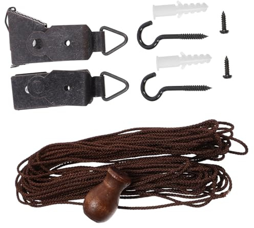 CLISPEED Roller Shade Rope and Accessories Kit for Diy Bamboo Roman Blinds Replacement Curtain Rope Replacement Set with Roller Blind Fittings for Installation