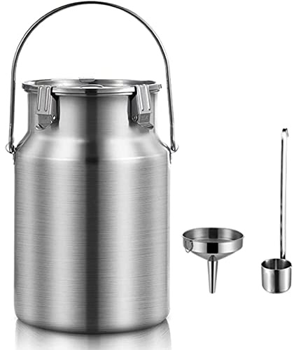 RSBFER Bidone del Latte in Acciaio Inossidabile 304 con Coperchio e Maniglia sigillati, Secchio a Prova di perdite per la conservazione di liquidi e Solidi,10L