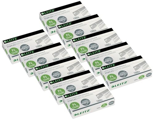 Leitz Power Performance Heftklammern P4 (24/8mm) P3 (24/6mm), Verzinkt (P4 24/8, 1 x 5000 Stück (Packung mit 2))