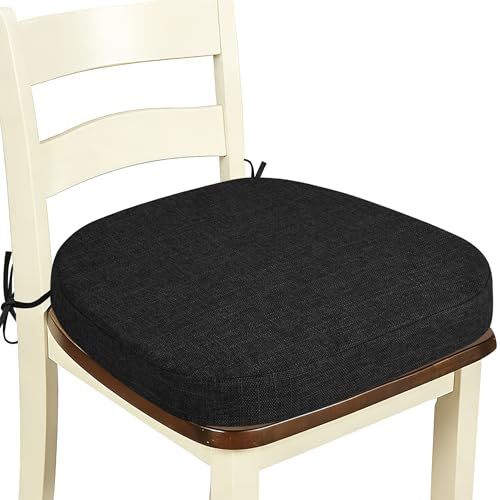 OVOV Dining Chair Cushions 1 Piece Non-Slip Bottom 16x16x2 Black