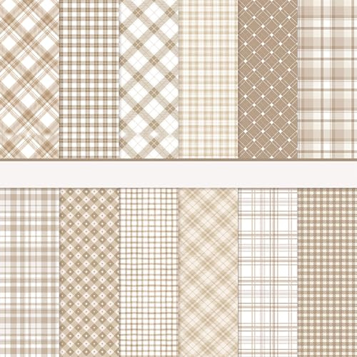 MerwDeeyt 36 Blat Scrapbook Papier 30x30 cm Bastelpapier mit Muster (Braun) | Doppelseitiges Motivpapier Bunt Dekorpapier für Journal Scrapbooking Fotoalbum Dekoration