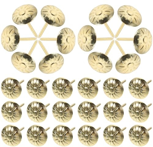 MOBUTOFU Polsternägel im 300 Stück aus Eisen Vintage Dekorative Antike Möbelnägel für Goldfarbene Ziernägel Retro Stil Sofa Polstermöbel