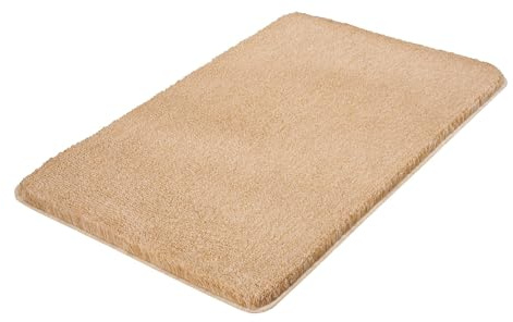 Kleine Wolke Badteppich Relax Champagner 50 x 80 cm | OEKO-TEX zertifiziert, rutschhemmende Unterseite, für Fußbodenheizung, maschinenwaschbar, 100% Polyacryl
