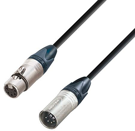 Adam Hall Cables 5 STAR DGH 2000 - DMX Kabel, Neutrik 5-Pol XLR male auf 5-Pol XLR female, schwarz, 20m