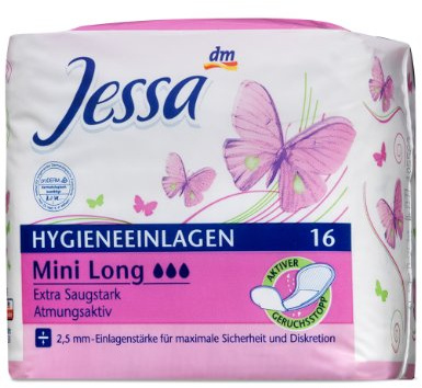 Jessa Hygieneeinlage Mini Long, 12er Pack (12 x 16 Stück)