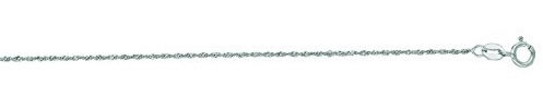 PRINS JEWELS 14 Karat 585 Gold Feine Singapurkette Weißgold 1 mm Breit (45)