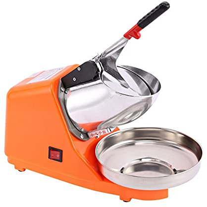 Picadora de Hielo Eléctrica Trituradora de Hielos Máquina de Afeitar Hielo para Uso Doméstico y Comercial Máquina de cono de nieve, con cuchilla de acero inoxidable de 300 W 2200R / min para cócteles