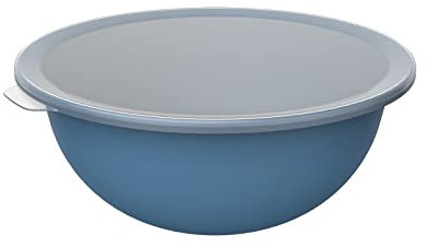 Rotho Caruba Schüssel 4.8l mit Deckel, Kunststoff (PP) BPA-frei, blau/transparent, 4.8l (32.2 x 30.5 x 13.3 cm)