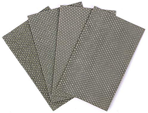 4 Uds papel de lija para pulir hoja de lija abrasiva electrochapada de diamante 90 * 55mm herramientas de pulido para uso en seco húmedo, granos mixtos