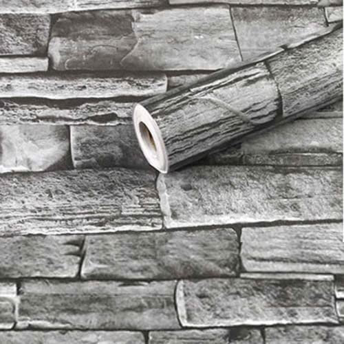 ShengXia Umweltfreundliche Steintapete zum Abziehen und Aufkleben, Kontaktpapier/Kunst-Wandtapete, selbstklebend, für Wohnzimmer, Büro, TV, Hintergrunddekoration, Geschenk, 45,7 x 200,3 cm