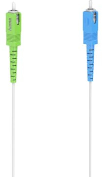 Hama - Cable de fibra óptica de red, 6 m, para FREEBOX Box FREE, conexión SC/APC a SC/UPC, cable sin halógeno LSZH para Internet de alta velocidad, color blanco