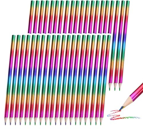 JurciCat Matite colorate 40 pezzi matite bambini 4 in 1 colori a matita bambini Matite acquerellabili per schizzi disegno colorazione regalo compleanno ragazza ragazzo