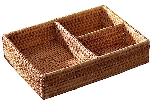 MAGICLULU Caja De Almacenamiento Tejida Mano De Ratán Organizador Grande Para Juguetes o Ropa Cesta De Ratán Dormitorio o Sala De Estar