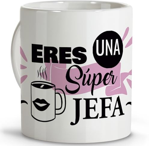 LolaPix Regalo jefa. Tazas originales para regalar. Regalos para jefes. Taza jefa. Taza cerámica 330 ml.