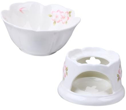 Garneck Creuset À Fromage avec Base À Bougie Caquelon À Fondue en Céramique Pot À Bonbons Conservation De La Chaleur Appareils De Cuisine
