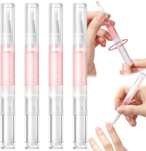 Nagelölstift, 4 Stück 360 ° rotierendes Nagelwachstum Öl, Rosenduft Nagelhautöl für Nägel, tragbarer Nagelpflege Stift für Feuchtigkeitsfeucht