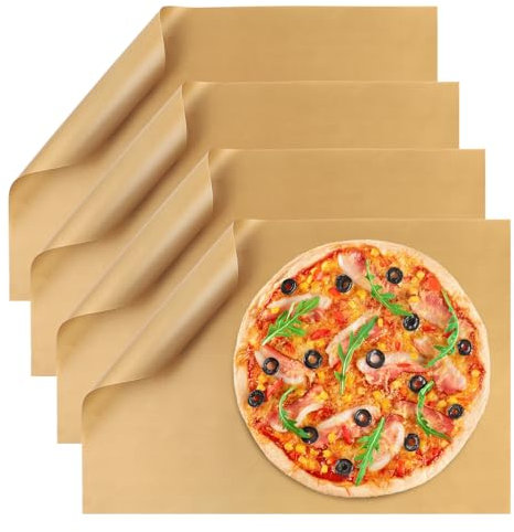 Loiluliy Carta da Forno Riutilizzabile, 4 Pezzi Forno Permanenti in Teflon Con Rivestimento Antiaderente Carta da Forno Resistente al Calore (32 x 46 cm)