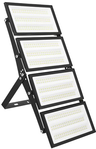 wowspeed 400W LED Strahler Außen, Superhell 40000LM Scheiwerfer, 6500K Kaltweiß LED Strahler, IP66 Wasserdicht LED Flutlicht, Strahler Außen für Garage, Sportplatz, Lager, Haus, Hof