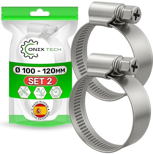 2 Stück Schlauchschellen aus Metall Ø100-120 mm - MADE IN SPAIN - ONIX TECH