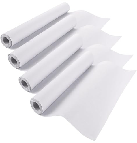 LDXDRU 4 rotoli di carta da disegno, 42,5 cm x 15 m, colore bianco, rotolo di carta da colorare, rotolo di carta da disegno, rotolo di carta da disegno, per disegno, artisti, schizzi
