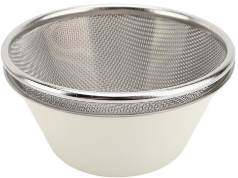 Escurridor grande de 14 cm con cuenco, juego de colador de malla fina de acero inoxidable, mini colador de metal con tazón para mezclar, colador de cocina, lavado, escurridor para verduras, frutas,