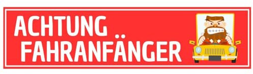 Olanmarp Achtung Fahranfänger Magnetschild Auto lustig | Starke Haftung, flexibel & UV-beständig – ideal für Kfz & alle Metalloberflächen, bis 190 km/h