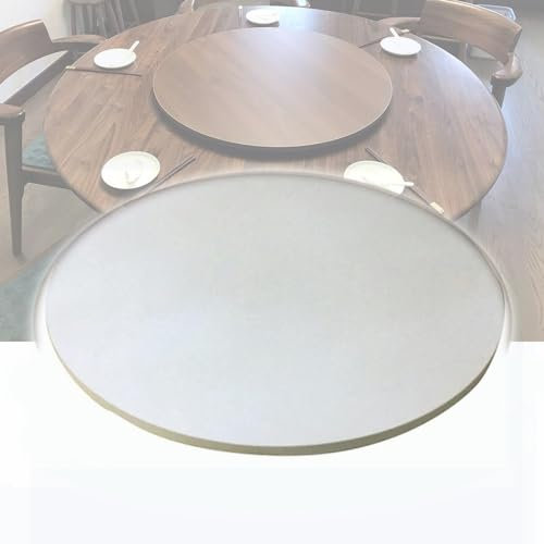 Grand plateau tournant en bois pour la maison, la salle à manger, plateau de service rond, plateau rotatif de 50 cm, couleur blanche, idéal pour le divertissement et la présentation