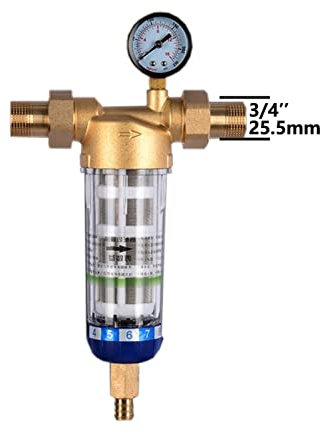 Filtros de Agua para Grifo, Purificador de prefiltro Filtro de agua de sedimento giratorio for toda la casa de prefiltro central Malla de acero inoxidable de retrolavado, para uso doméstico debajo de