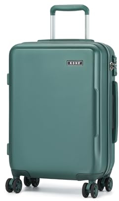 KONO Handgepäck Koffer Hartschalen Leicht ABS+PC Koffer Klein Reisekoffer mit TSA Schloss und 4 Rollen 55×38×20, 33L, Dunkelgrün