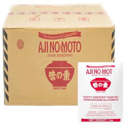 YIJIA | AJI NO Umami seasoning 99% Glutamato 1Kg - Como potenciador del sabor, este condimento se usa ampliamente en platos caseros (Paquete de 12)