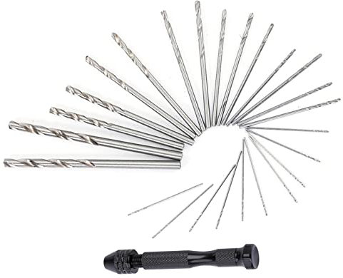 Drill, Drill Bit Set Mini Hand Hard Alloy 0.5‑3.0mm for Small Jewelry Modeling Electronic Assembly Tool Making Model, Pin Vises