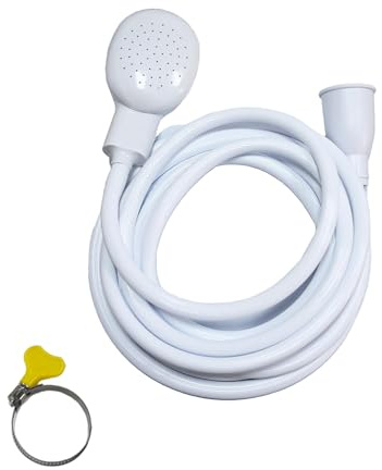 4m/13.12ft Portable Shower Tap Attachment for Bath Spray Sink Rubber Handheld Shower Head for Bath Taps with an Adjustable Stainless Steelworm Gear Hose Clamps