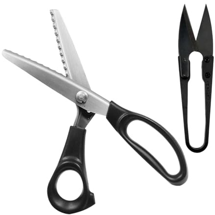 Cesoie Dentellate Seghettate, Forbici A Zig Zag Per Tessuto, Forte E Affilato Forbici Zig Zag, Impugnature Confortevoli, Per Tagliare Il Filo, Ideali Per Sartoria, Artigianato, Nero