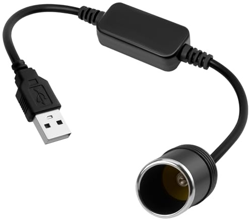5V USB A Macho a 12V Enchufe de Encendedor de Cigarrillos de Coche 35cm Adaptador USB a Mechero Hembra 5V a 12V Cargador USBA de Encendedor del Coche zócalo Adaptador convertidor de Macho a Hembra