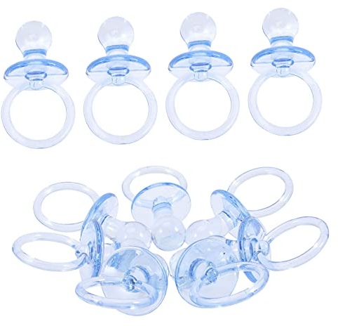 FOYTOKI Mini Baby Pacifier Party Favors 20pcs Blue Plastic Shower Decorations Table Scatter Baby Shower Supplies for Boys Girls Celebrate