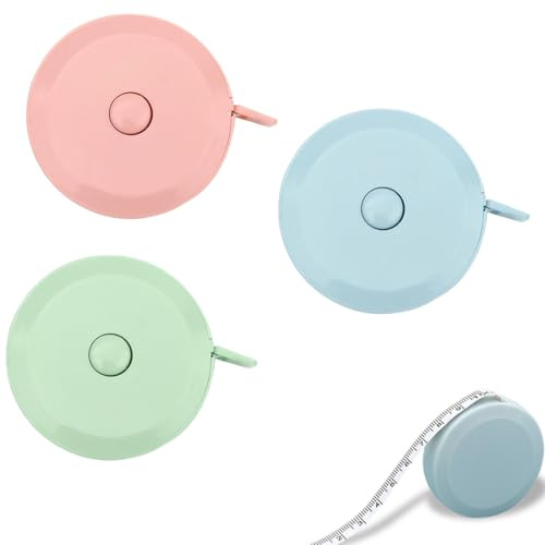 KIRZAX 3 Piezas Cinta Métrica Corporal Para Cuerpo Suave Retráctil,1,5 m Cinta Métrica para Coser,Cinta Métrica Retráctil Doble Cara para Costura, Medir Longitud, Pecho, Cintura
