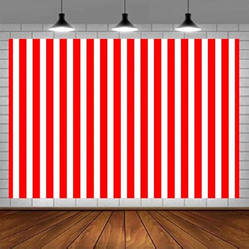 Toile de Fond pour Photographie, décor de théâtre, chapiteau, Fournitures de fête à thème de Cirque, bannière, Affiche à Rayures Rouges et Blanches 250x180CM