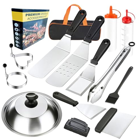 Grillzubehör Set Für Outdoor-Aktivitäten | Grillzubehör-Set Aus Hochwertigem Edelstahl - 14-teiliges Edelstahl-Set Mit Robusten Kochwerkzeugen Für Camping Garten Terrasse Fleisch
